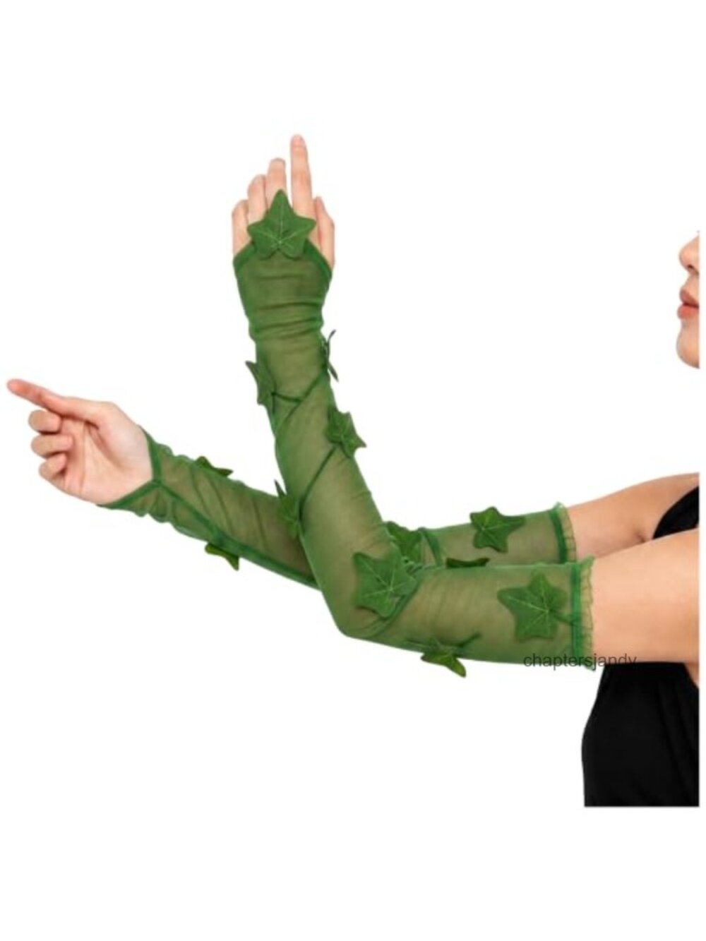 Elastic Mesh Leaf Arm Warmers for Elf Fairy Costume